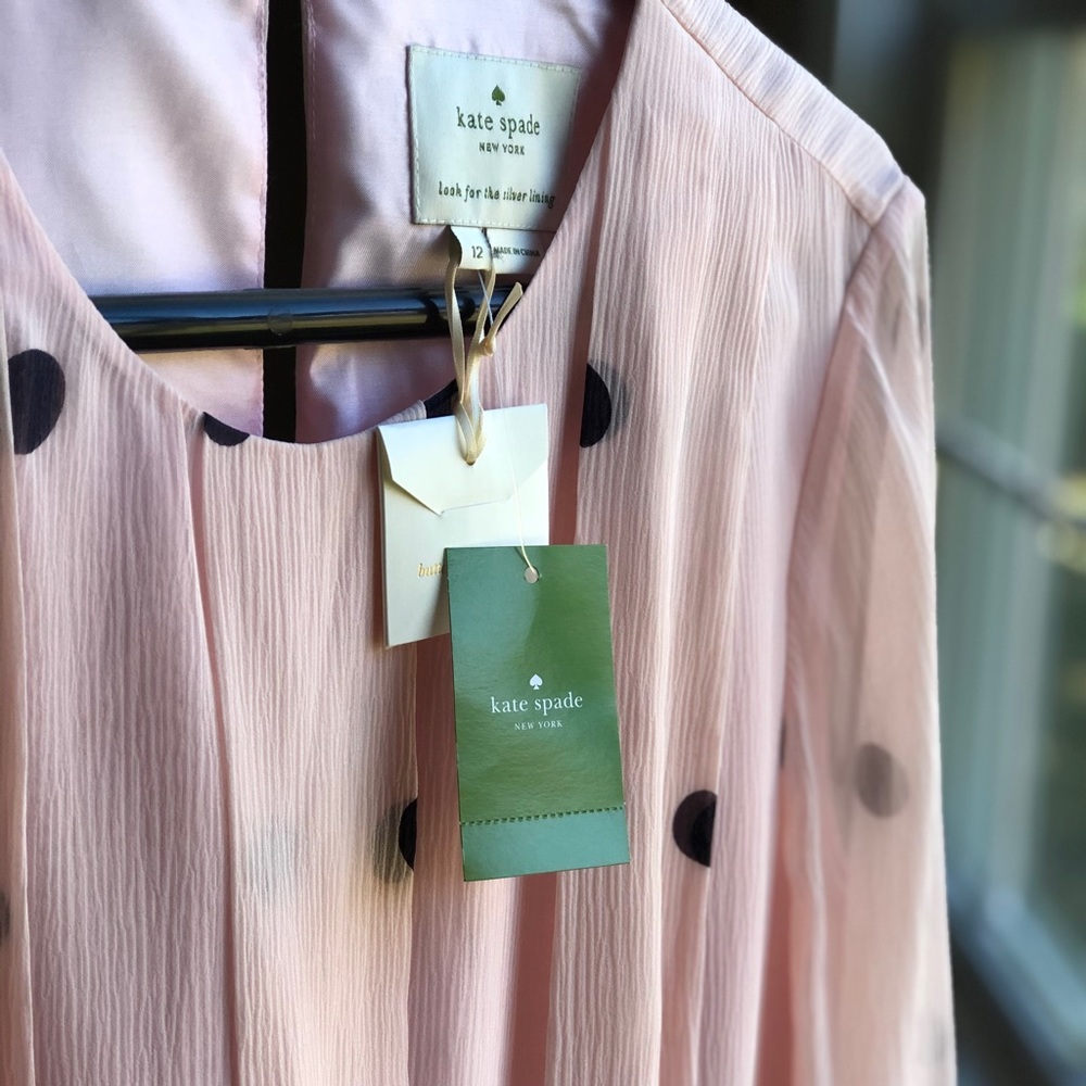 NWT Kate Spade ‘Tiny spotlight' pleated silk dress - Picture 3 of 4